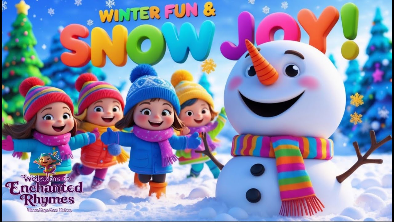 Winter Fun & Snow Joy | Colorful Nursery Song for Kids | Enchanted Rhymes