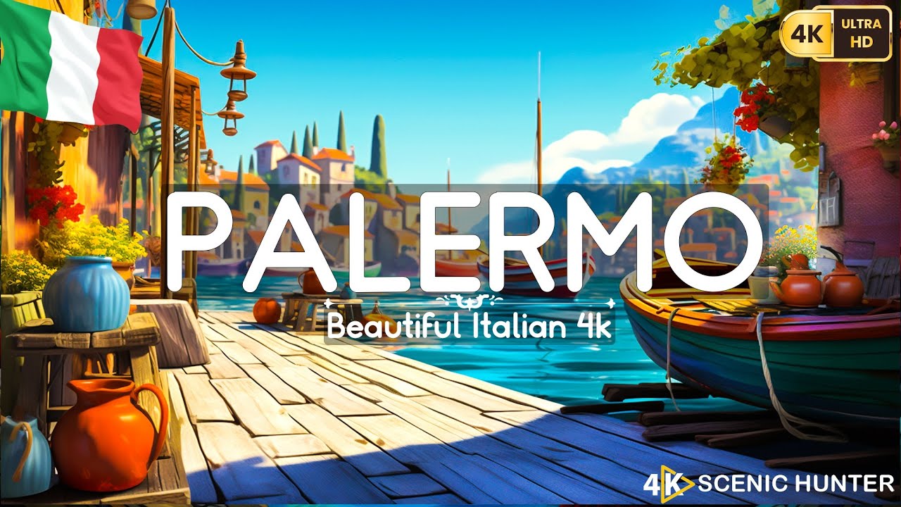 Beautiful Palermo 4K • Peaceful Relaxation Film with Italian Music, Instrumental Romantic - Video 4K