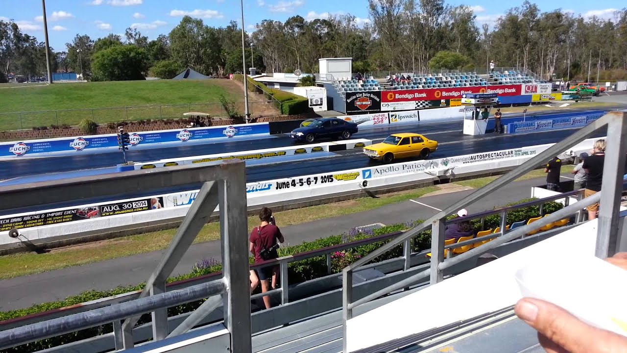 Queensland Drag Week 2014 Ford Falcon Au Barra run.