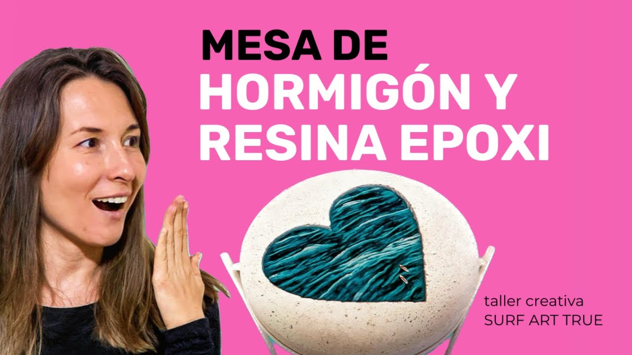 Mesa de resina epoxi y hormigón DIY
