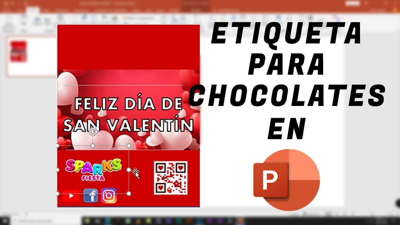 COMO HACER UNA ETIQUETA PARA CHOCOLATE EN POWER POINT | CHOCOTARJETA PARA SAN VALENTÍN