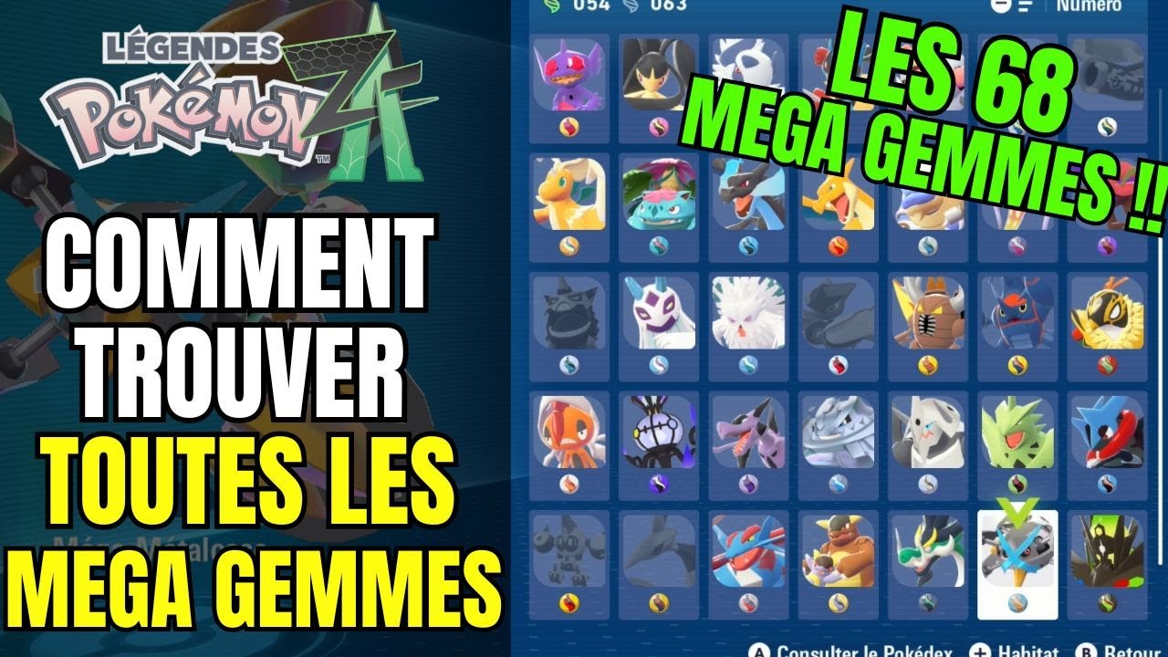 Avoir TOUTES LES MEGA GEMMES pour faire Mega Evoluer vos pokemon dans Legendes Pokemon ZA | Guide
