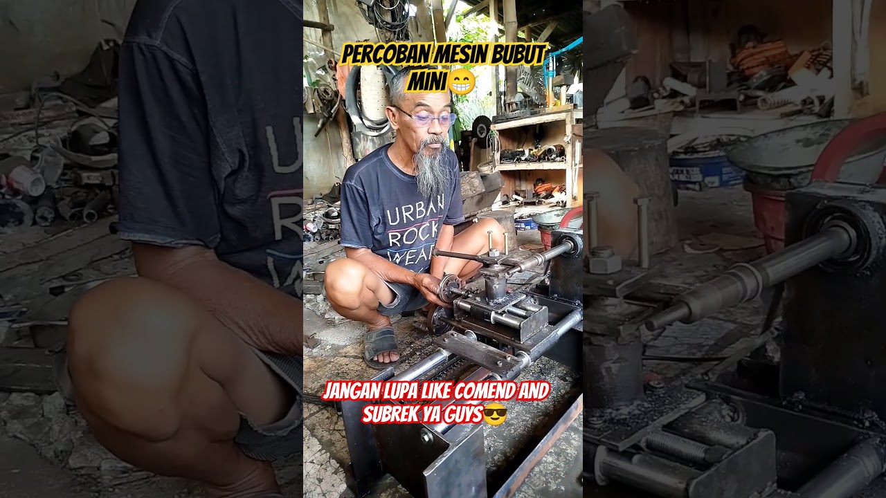 Manual tech cek sound MESIN BUBUT MINI nya😁#1million #welding #welderlife #mesinbubut #manualtech