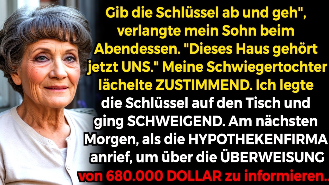 Mein Sohn sagte „Gib die Schlüssel ab, du bist nicht mehr willkommen“ – Dann rief die Bank an...