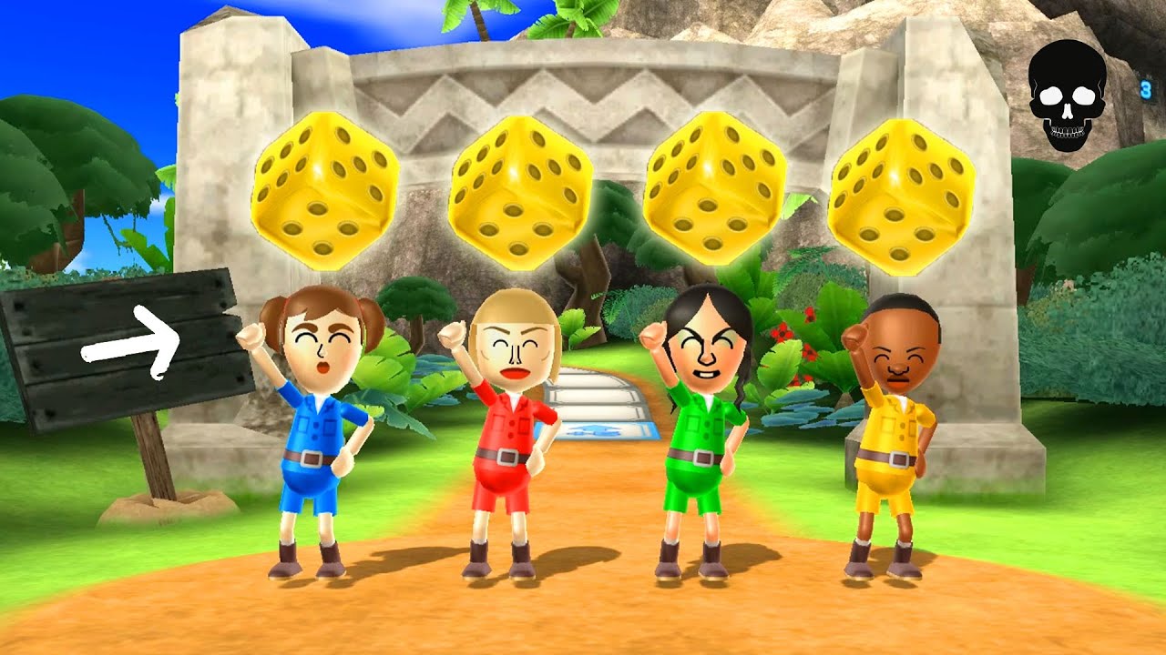 Wii Party Board Game Island - Ladonna Vs Silke Vs Eva Vs Theo (Expert CPU)