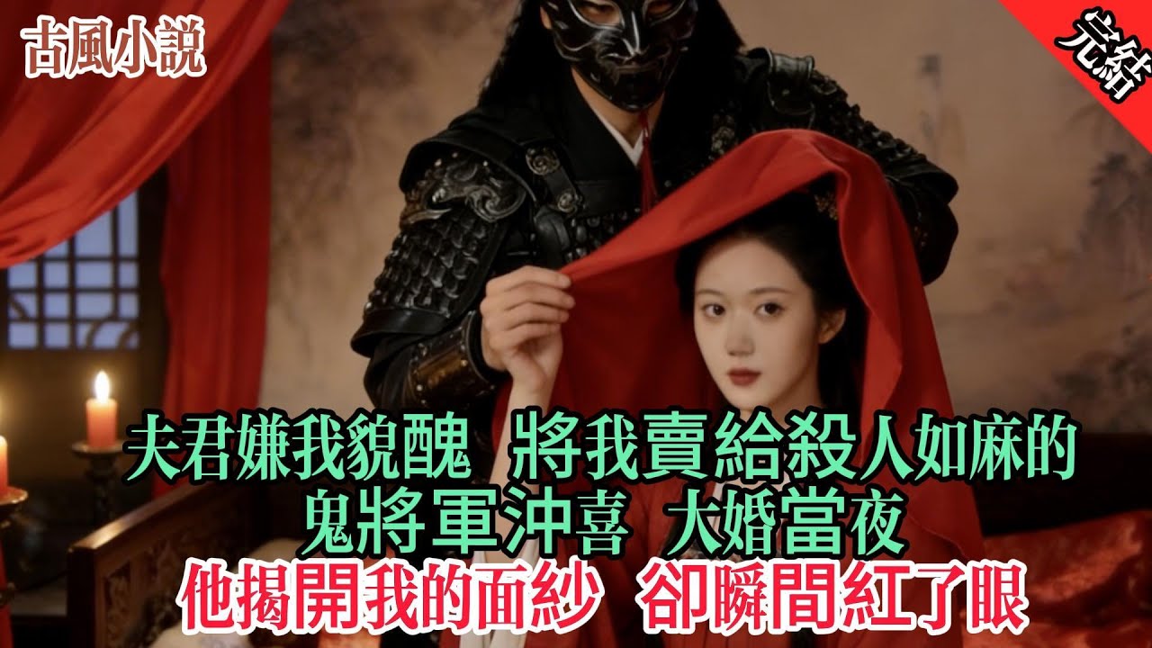 【完結爽文】夫君嫌我貌醜，將我賣給殺人如麻的鬼將軍沖喜。大婚當夜，他揭開我的面紗，卻瞬間紅了眼：「是你，我找到了尋了十年的救命恩人！」#小說#追妻火葬場#愛情#古言小說 #逆袭 #爽文完結 #大女主