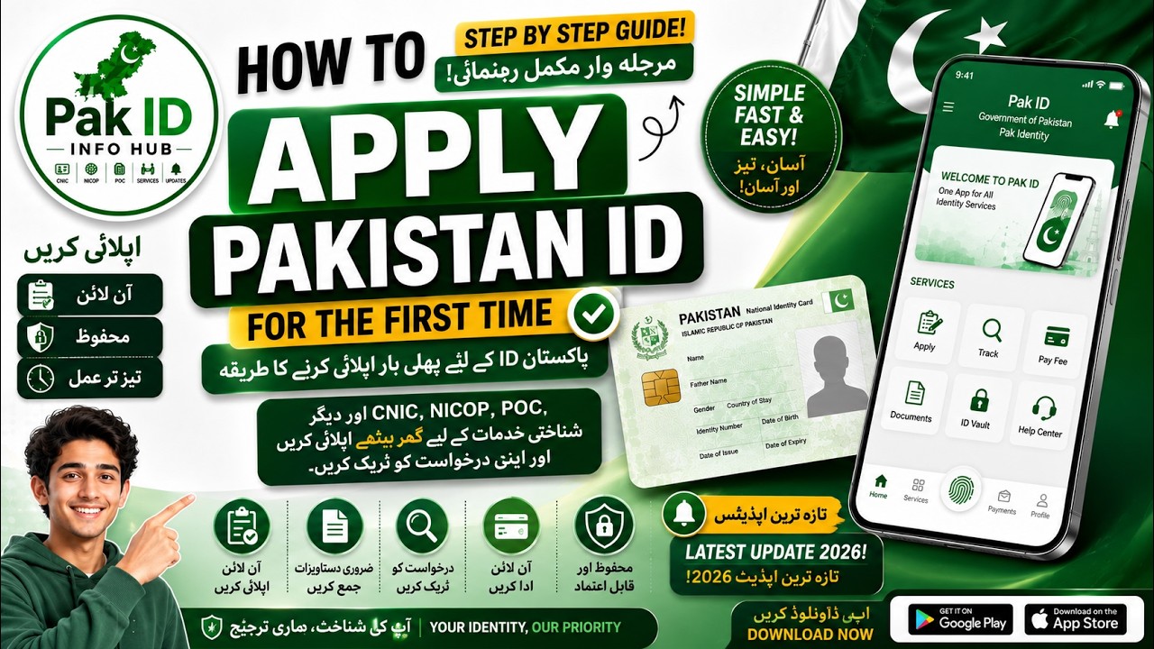 How to Apply for Pakistan ID for the First Time | Pak ID App Guide 2026 🇵🇰