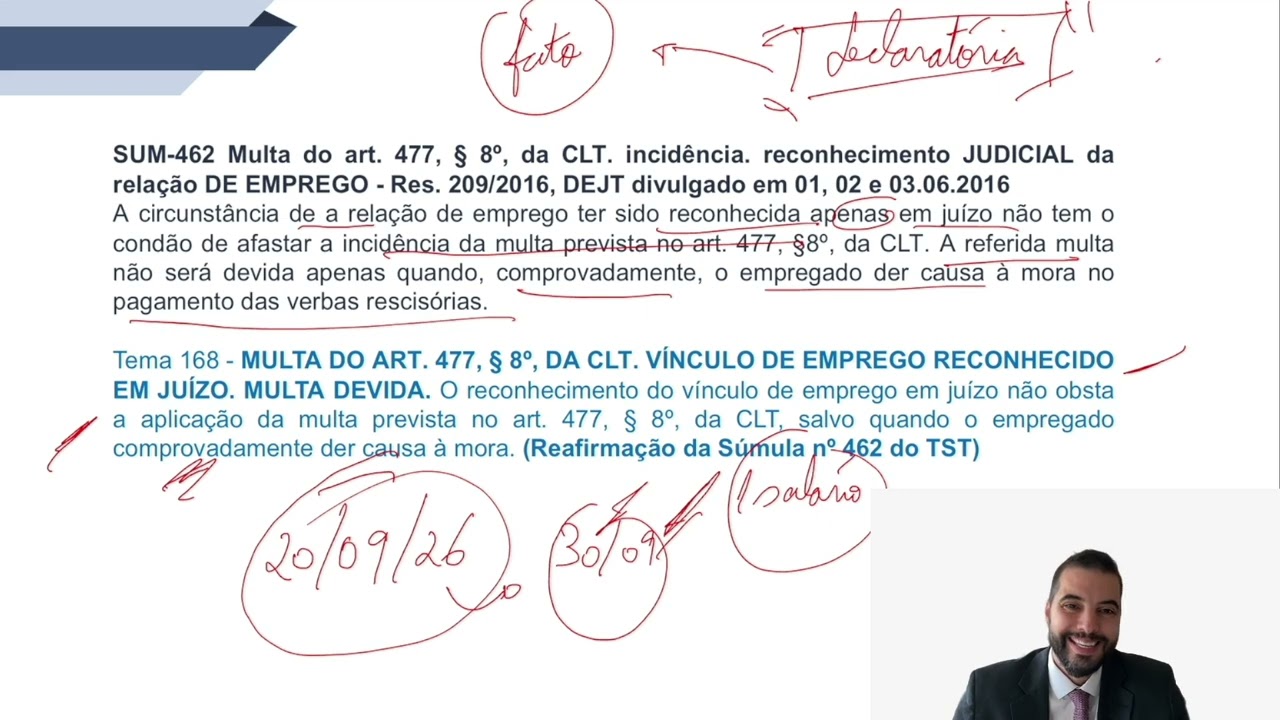 Súmula 462  TST (tema 168 IRR) - multa do art. 477 da CLT