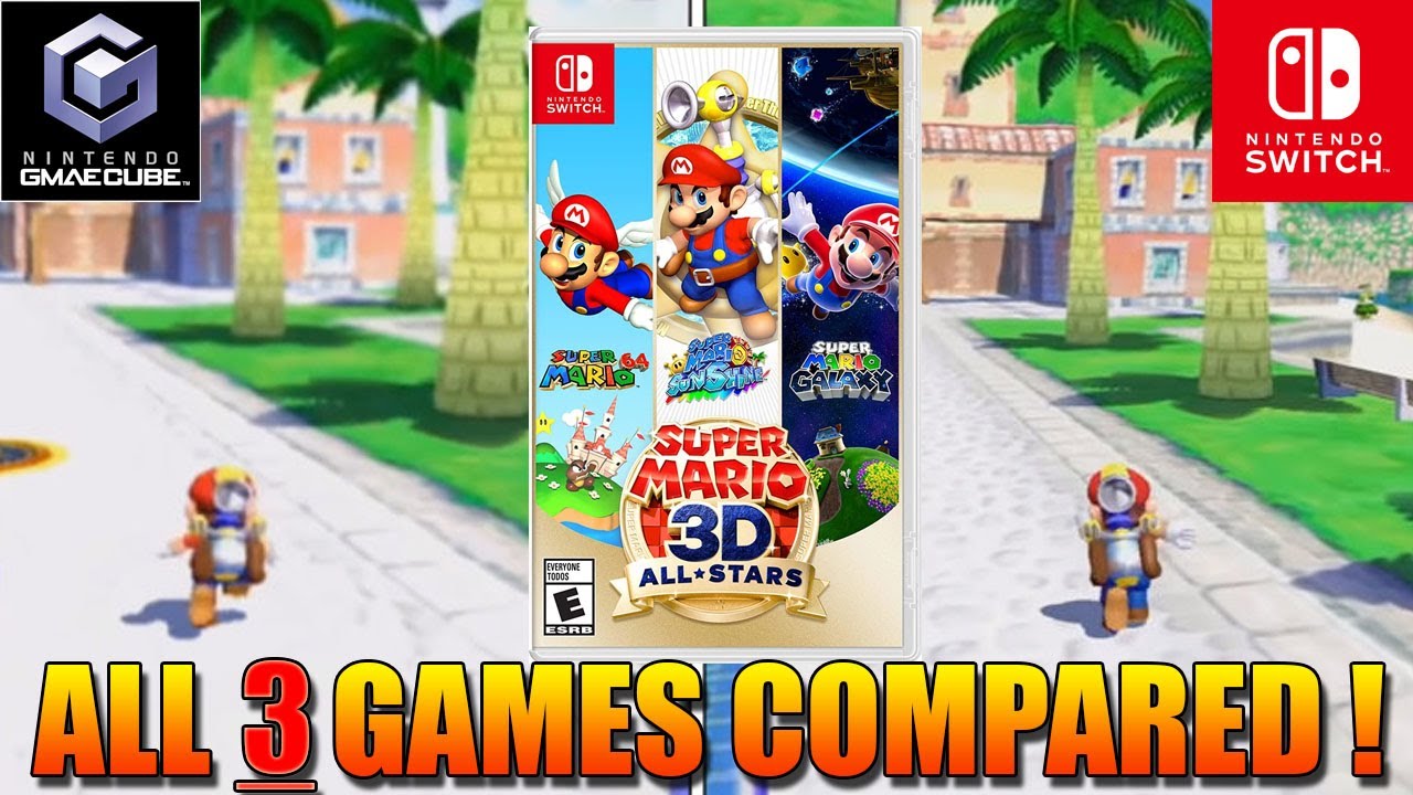 ALL 3 Mario 3D All-Stars Games GRAPHICS COMPARISON - Mario 64, Mario Sunshine, Mario Galaxy 1080pHD