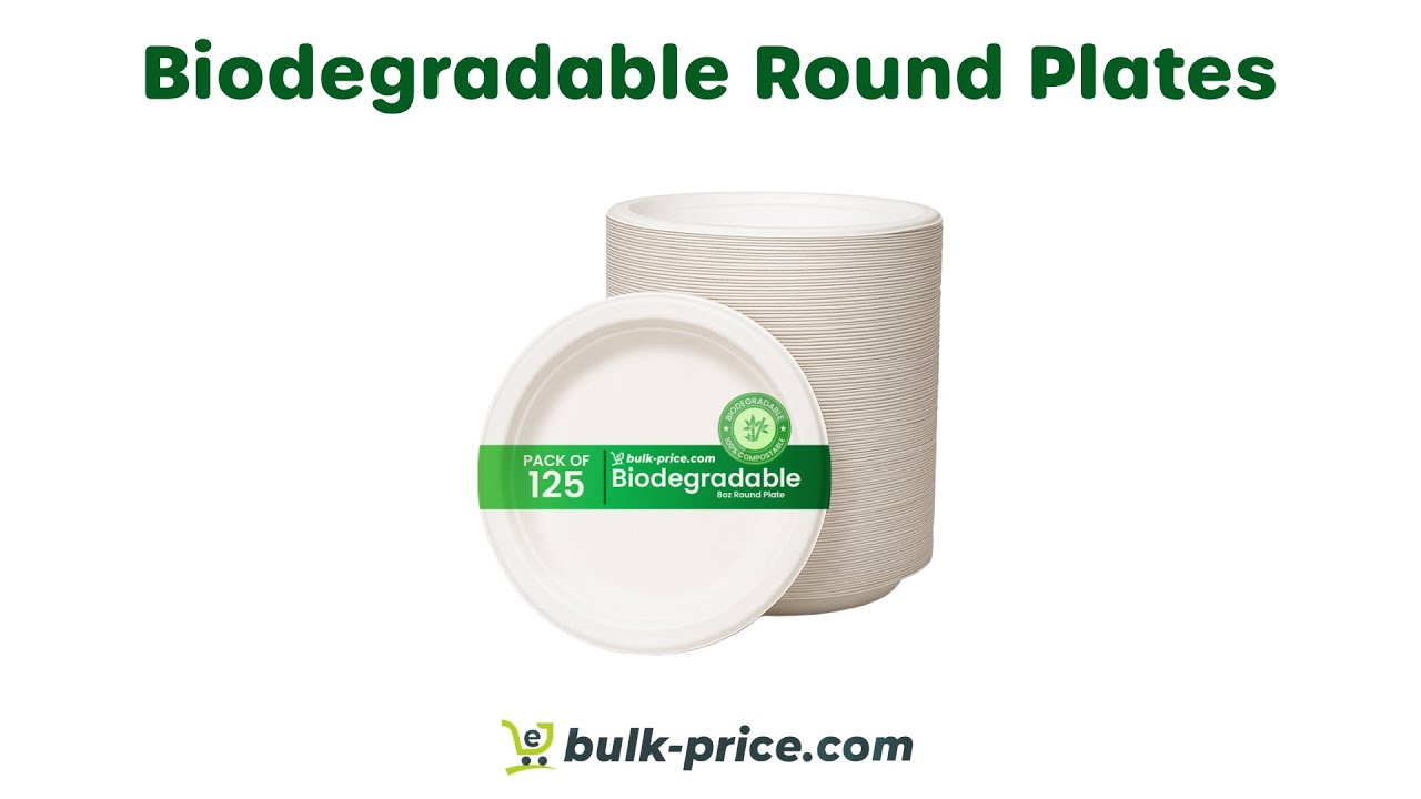 Biodegradable Round Plates - Eco-Friendly & Durable - Bulk-Price.com