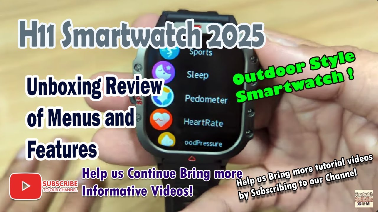 H11 Smartwatch 2025 - Unboxing Review of Menus and Features