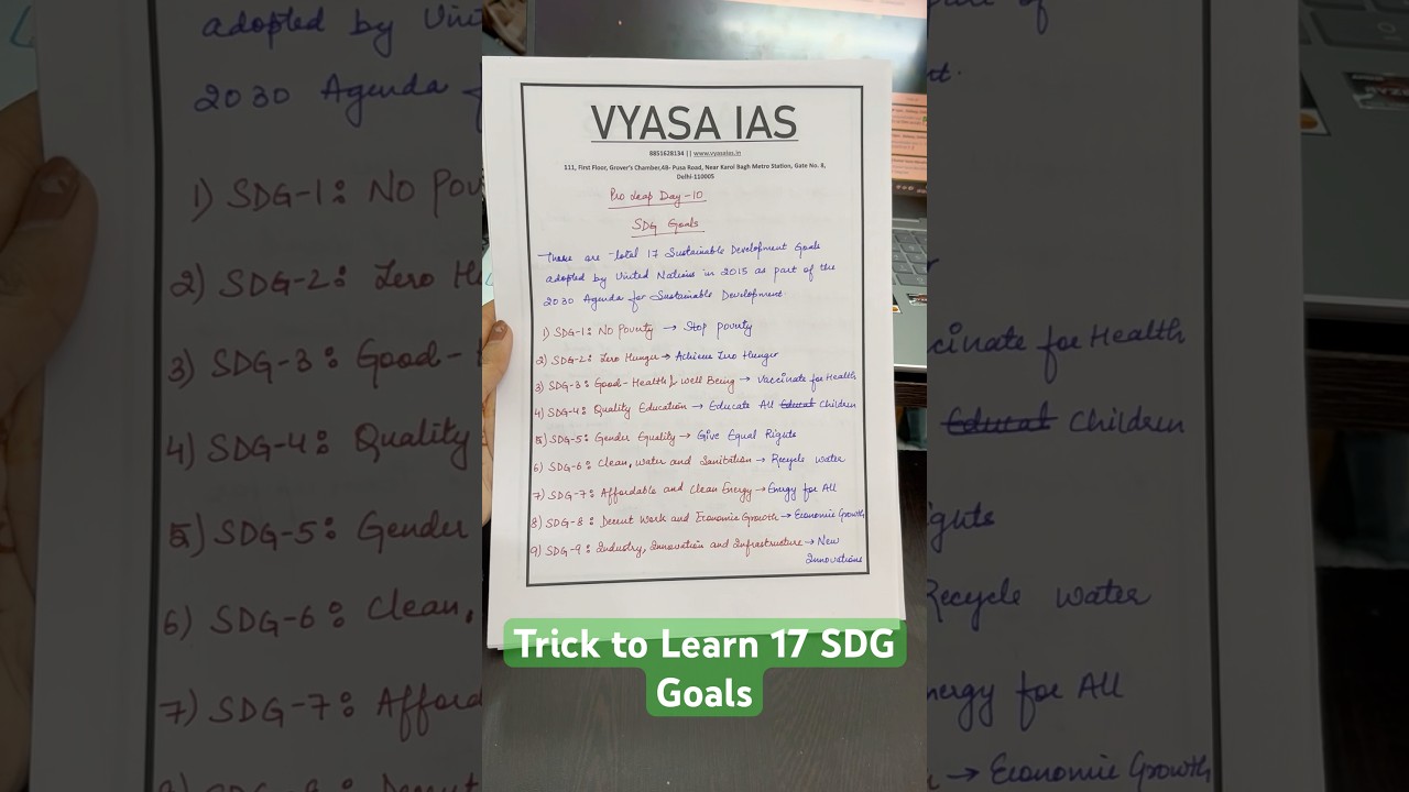Trick to Learn 17 SDG Goals!! #upsc #ias