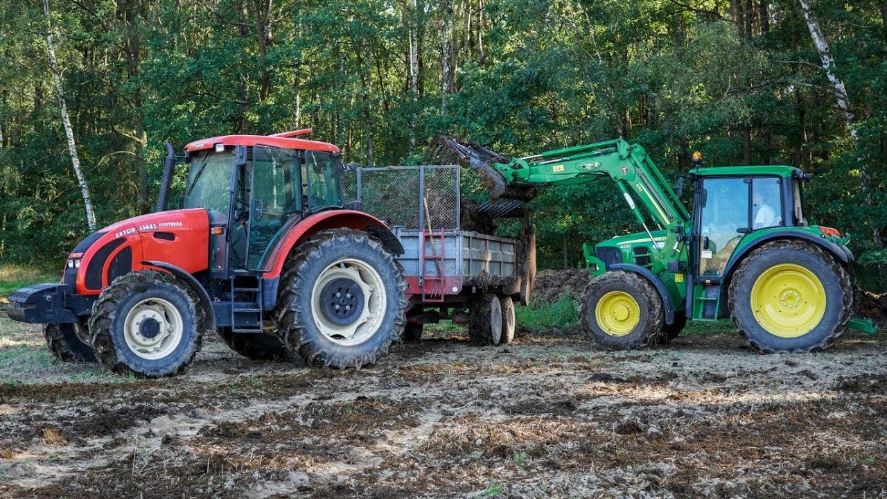 Wożenie obornika 2017- John Deere 6230, Zetor 11441 Forterra