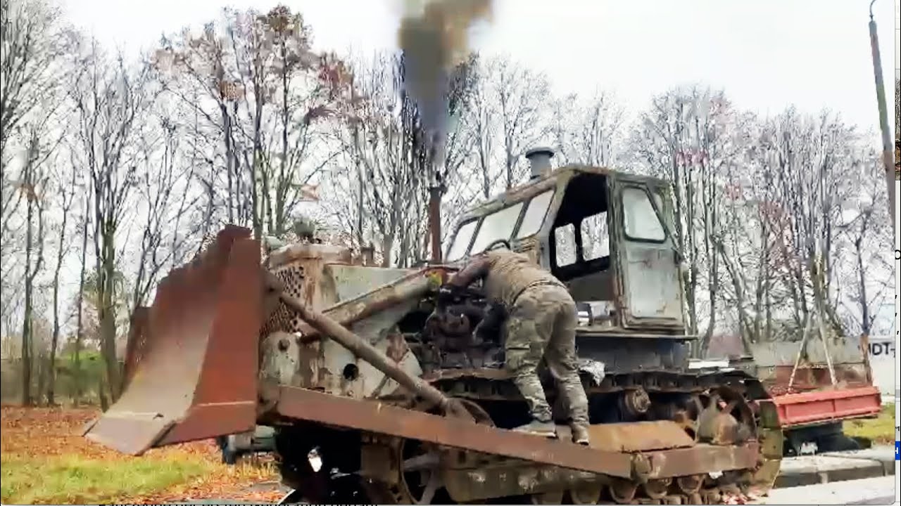 Russischer T-100 Bulldozer läuft wieder!