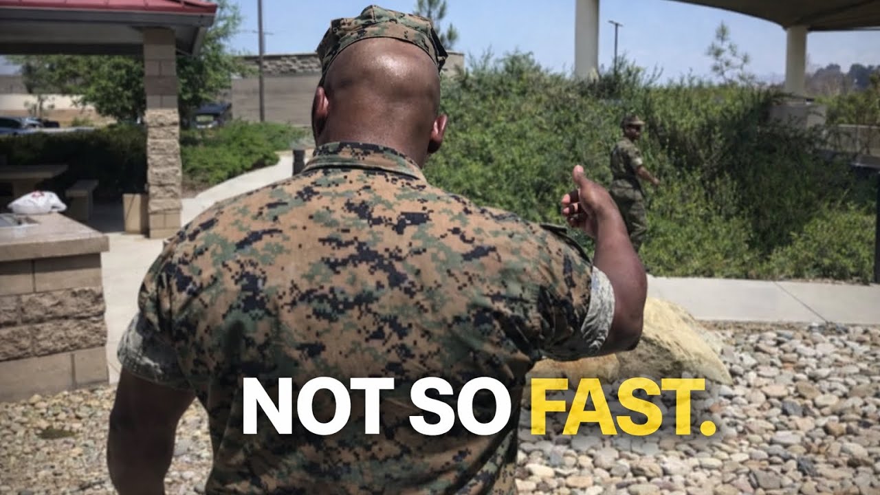 She tried to get away 🤣….from the Sergeant Major #militaryhumor 
