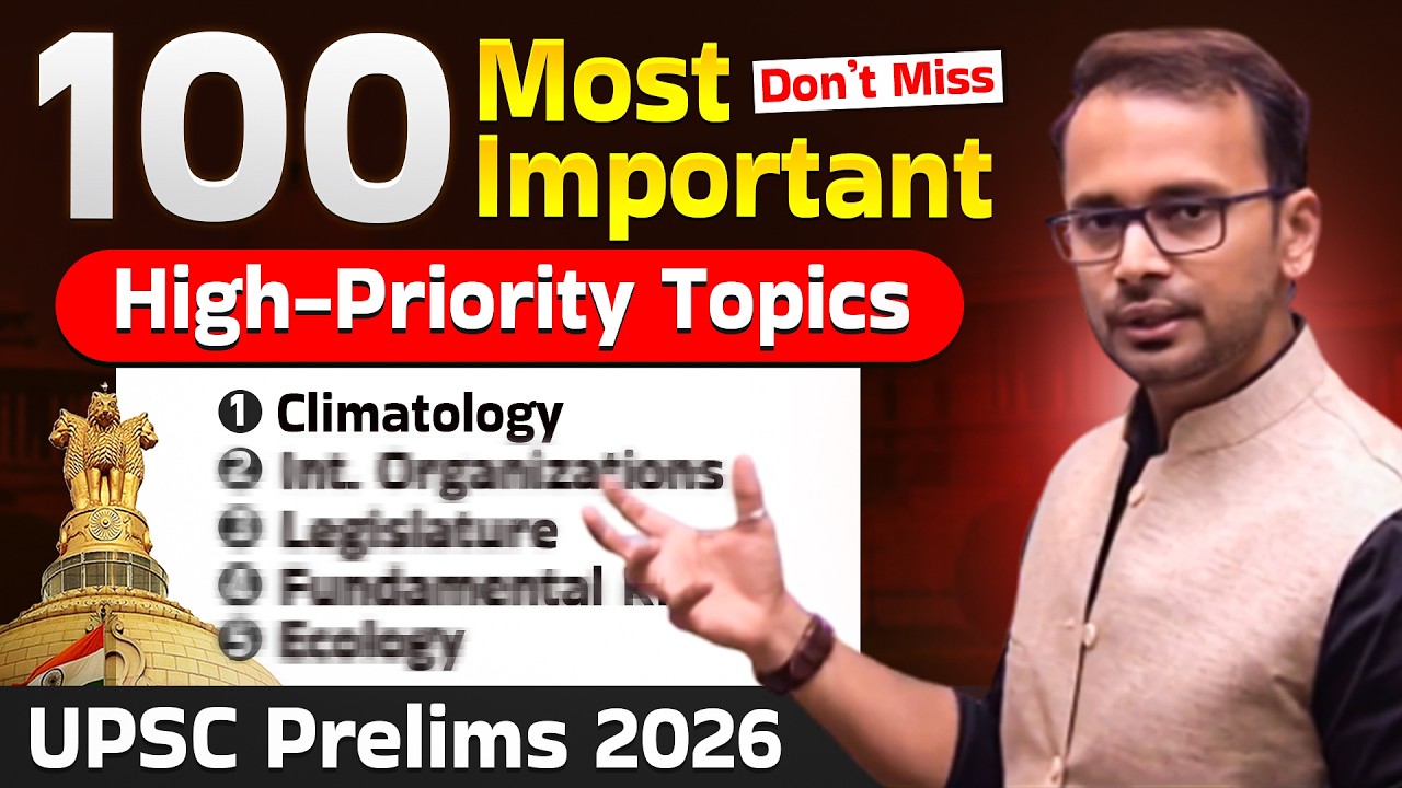 Stop Studying Everything for UPSC 2026! Download ✅ 100 Most Important Topics for UPSC Prelims 2026