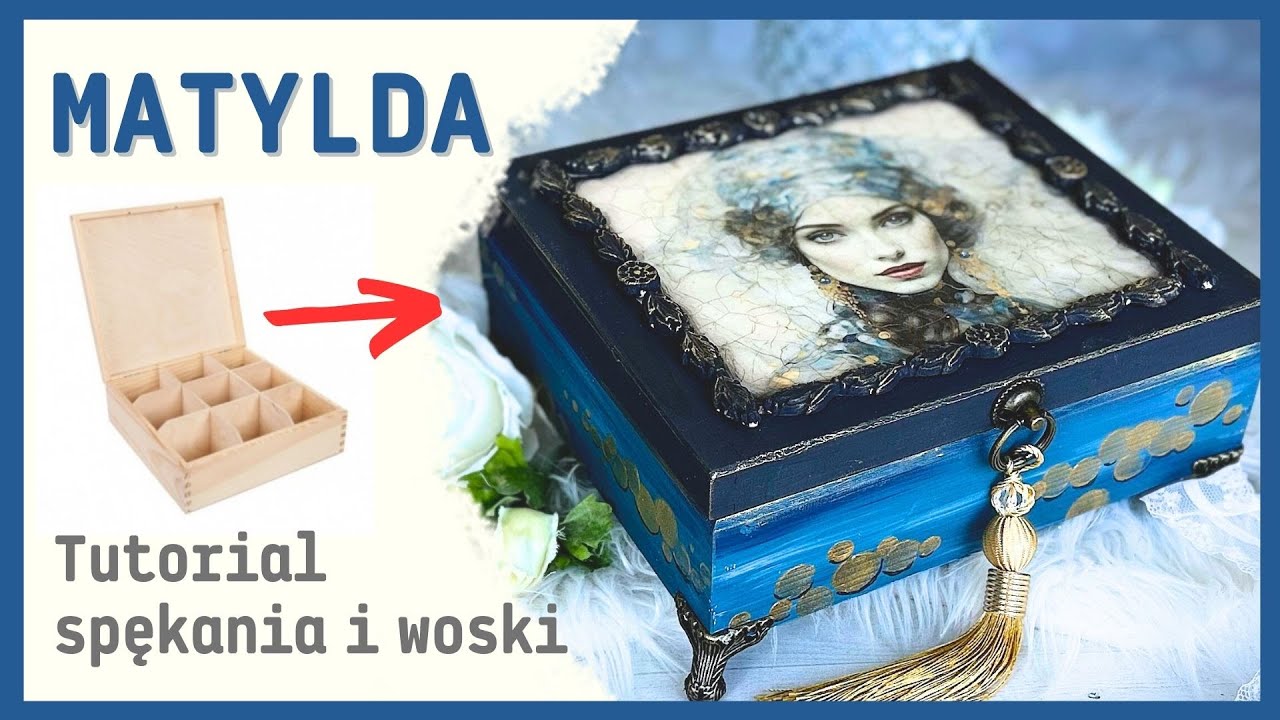 Pudełko z portretem technika decoupage No. 983