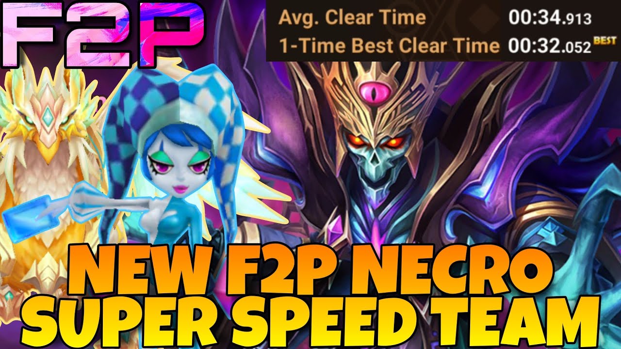 34 SEC AVERAGE !!! NEW F2P NECRO ABYSS HARD SPEED TEAM / NBAH SUMMONERS WAR