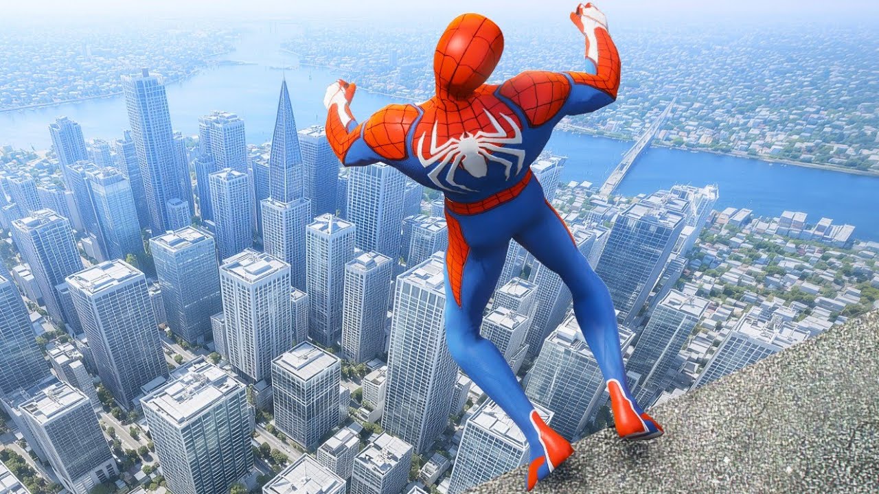 SPIDERMAN CRAZY JUMPS/FALLS #12 (Spider-Man GTA 5 Fails)