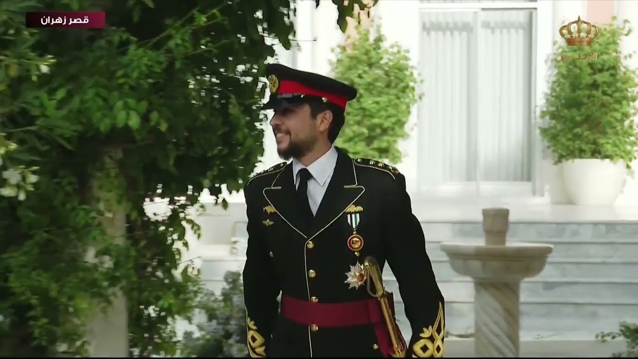 صاحب السمو الملكي الأمير الحسين بن عبدالله الثاني، ولي العهد، يصل إلى قصر زهران العامر