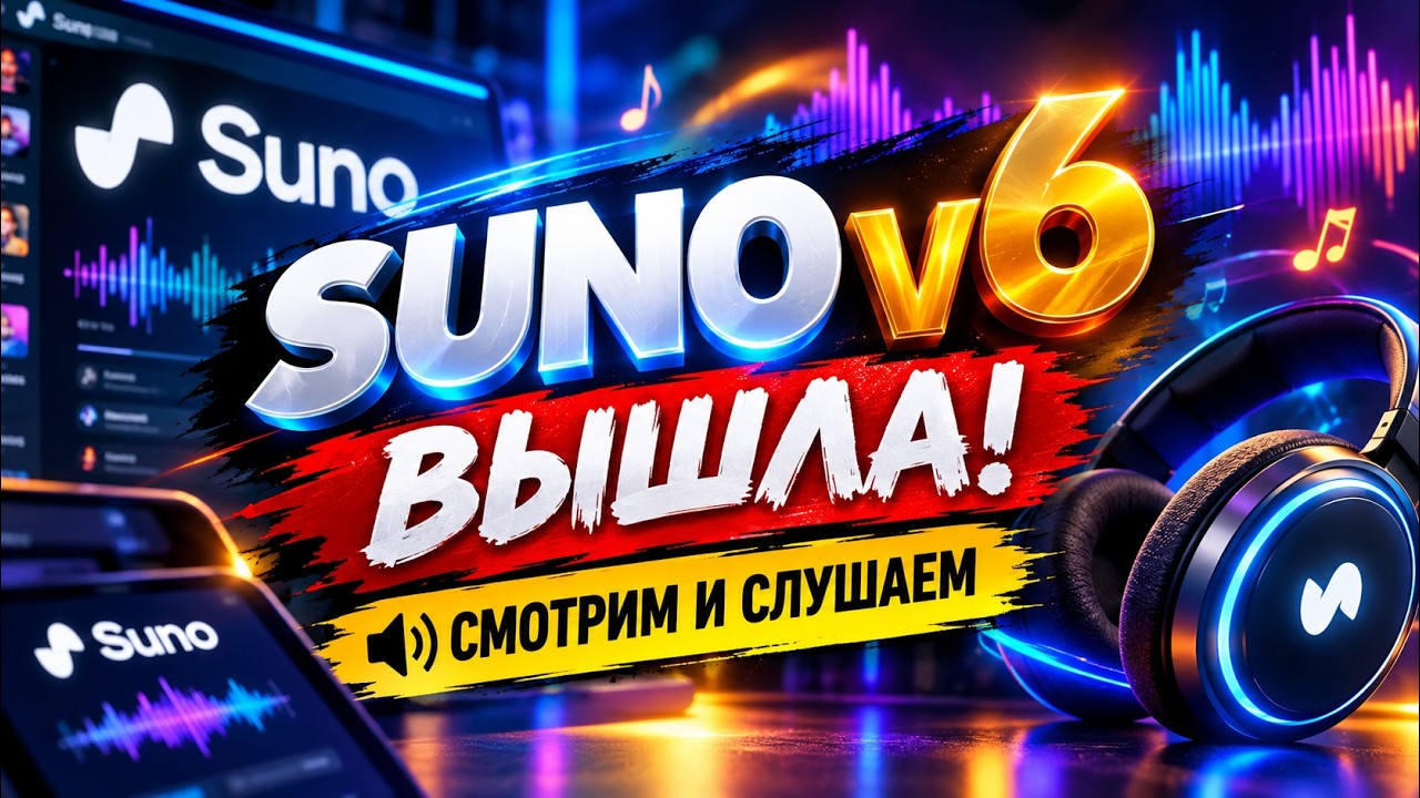 SUNO v6 ВЫШЛА! СМОТРИМ и СЛУШАЕМ