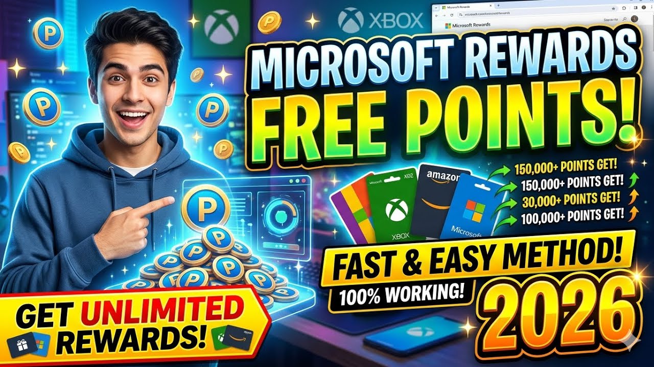 *NEW* How to get Microsoft Rewards Points Fast in 2026 ✅ Get 100K FREE Microsoft Rewards Points