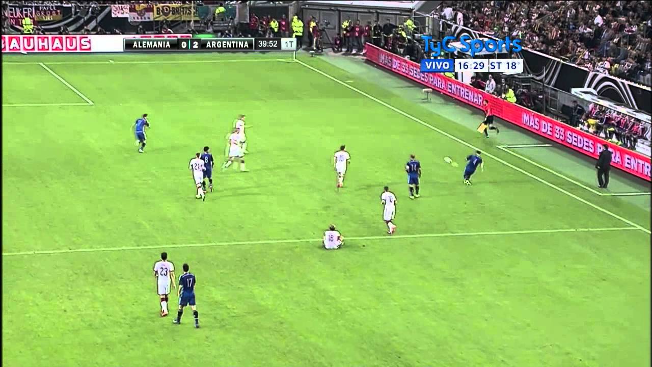 Golazo de Erik Lamela ante Alemania, tras pase de Di Mar&iacute;a