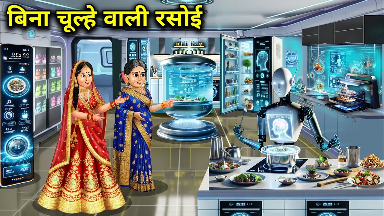 गरीब बहु की बिना चूल्हे वाली रसोई || Hindi Cartoon Stories|| kitchen without stove|| spicy Saas Bahu