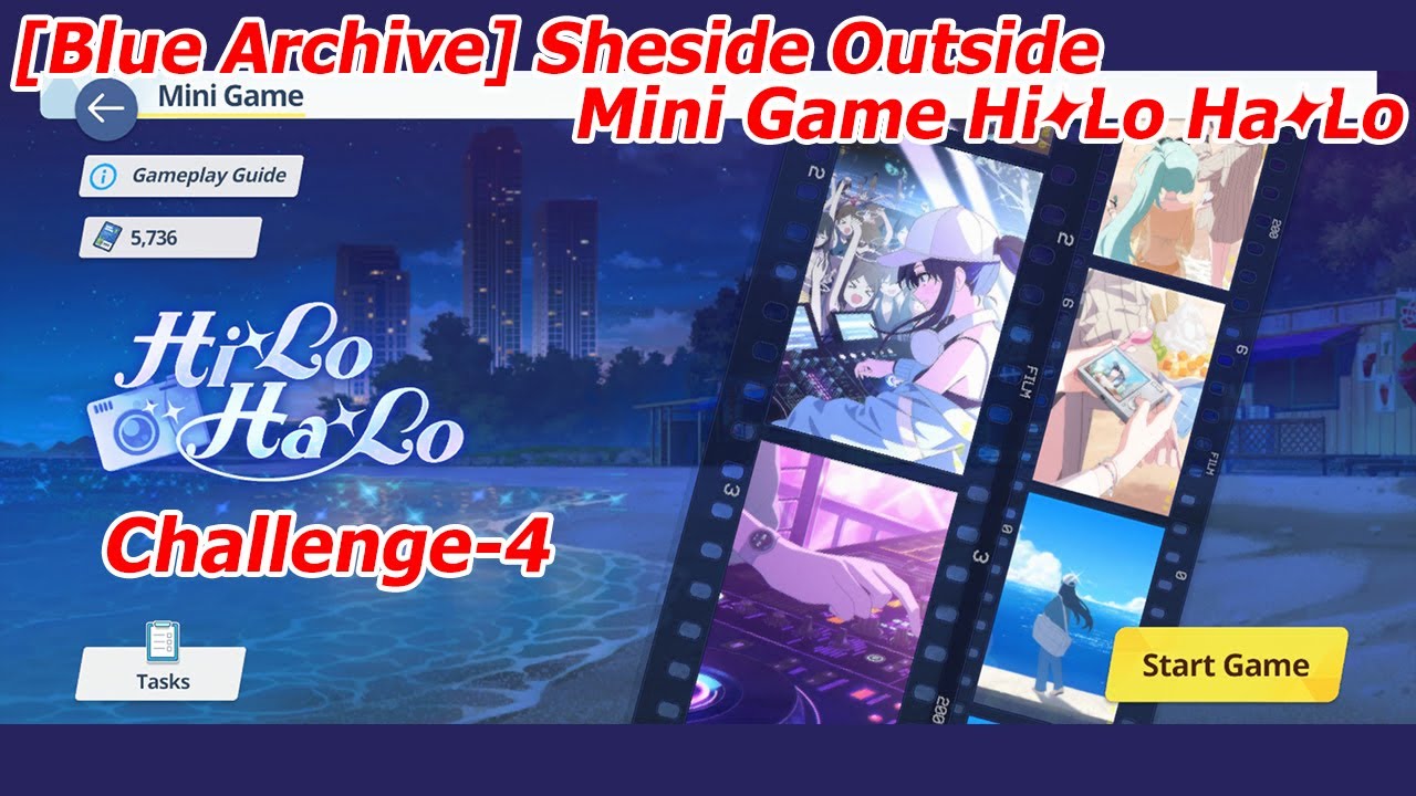 【Blue Archive】 Mini Game Hilo Halo - Challenge 4 - Sheside Outside #bluearchive