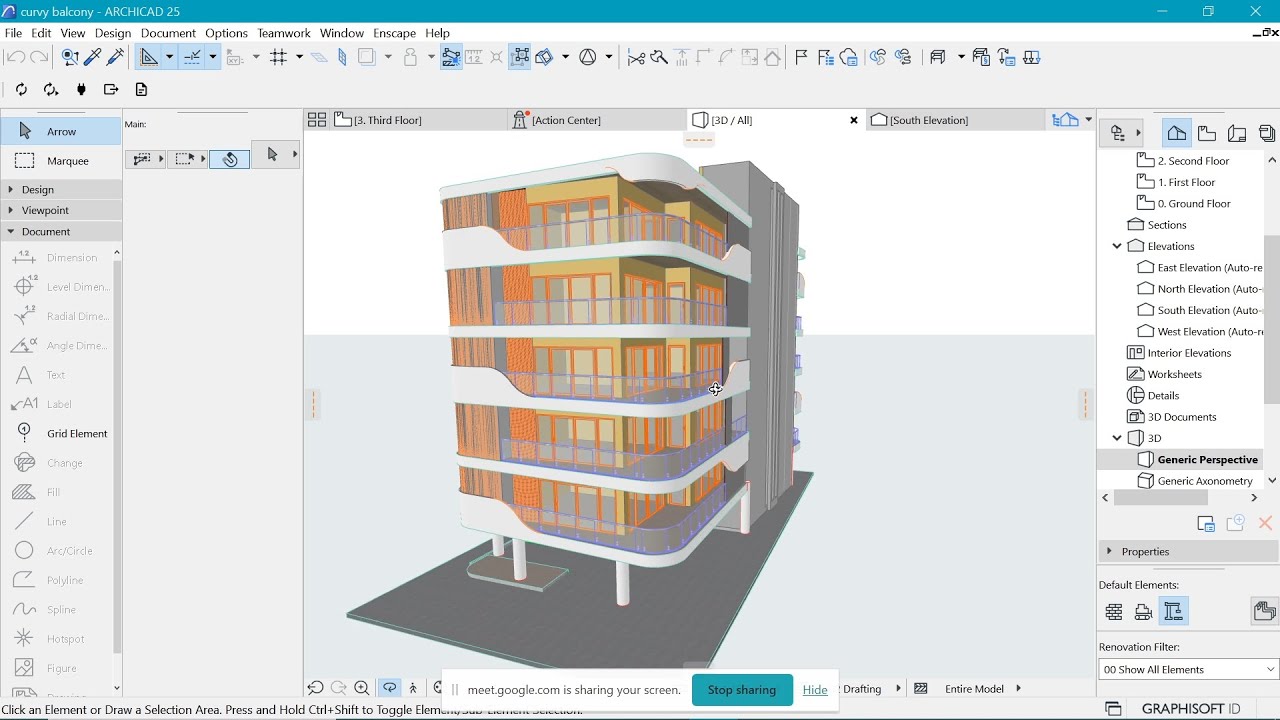 Curvy balconies Archicad