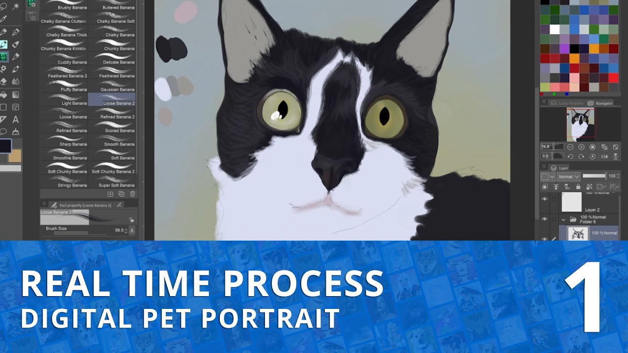 Digital Painting in Real-time: Cat Portrait Part 1