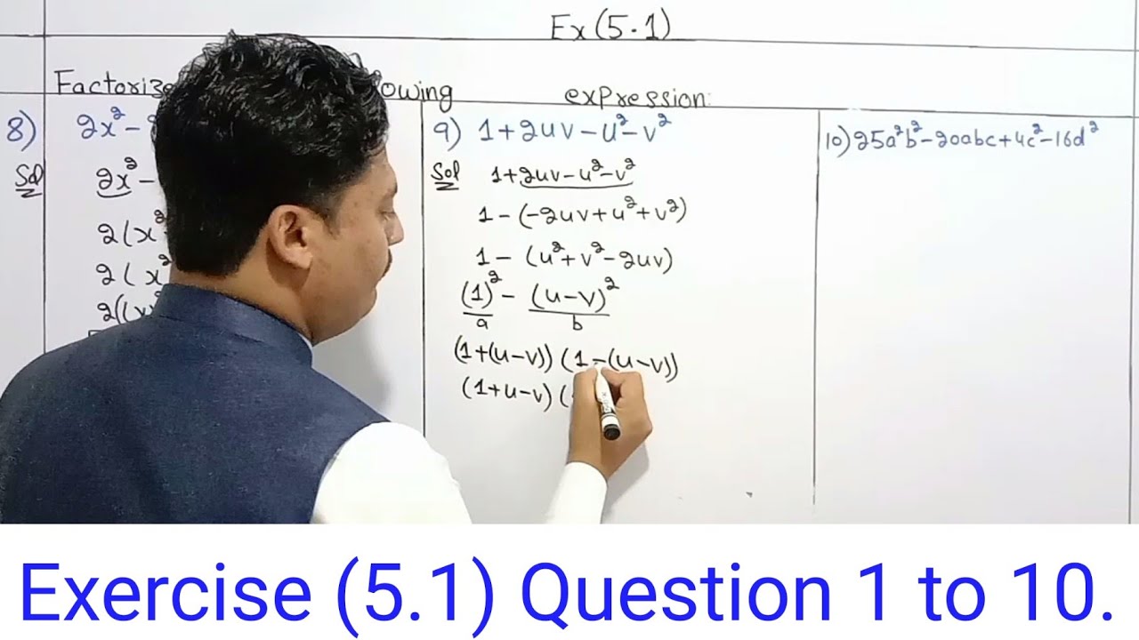 Factorization of polynomials | Class 9th Exercise 5.1 Question 1 to 10 | Class 9th Exercise 5.1