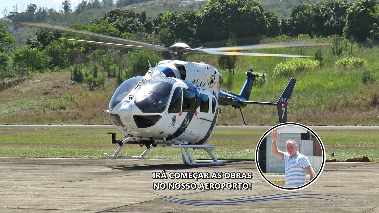 Governador do ES Desembarca de Helicóptero e da Noticia das Obras no Aeroporto de Cachoeiro!