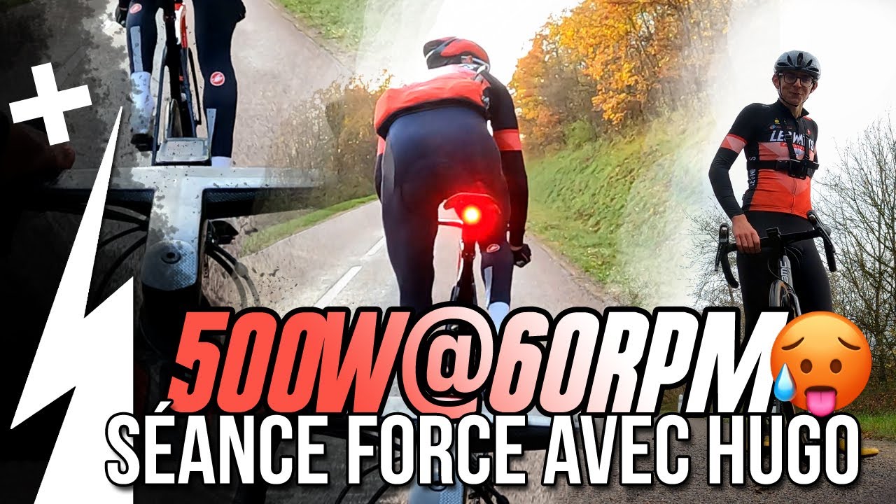 Gagner en force - 500w à 60RPM - Hugo va-t-il tenir ma roue jusqu'au bout ? 
