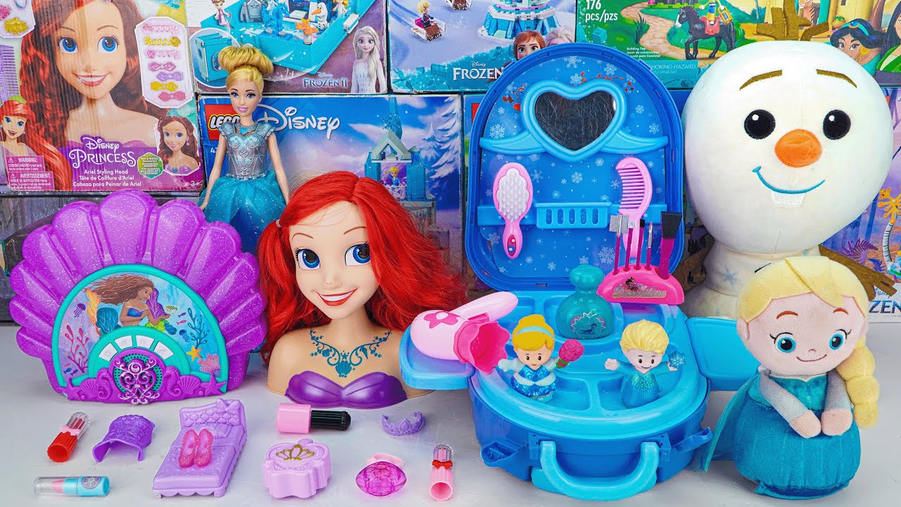 Disney Princess Toys Collection Unboxing | Disney Ariel Beauty Playset with Frozen Styling Head