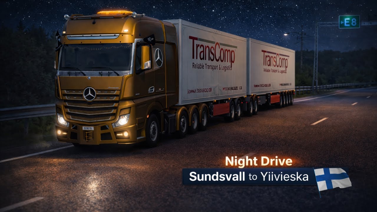 POV Night Cabin Drive 🌙➡️🌅 | Mercedes Actros GigaSpace | ETS2