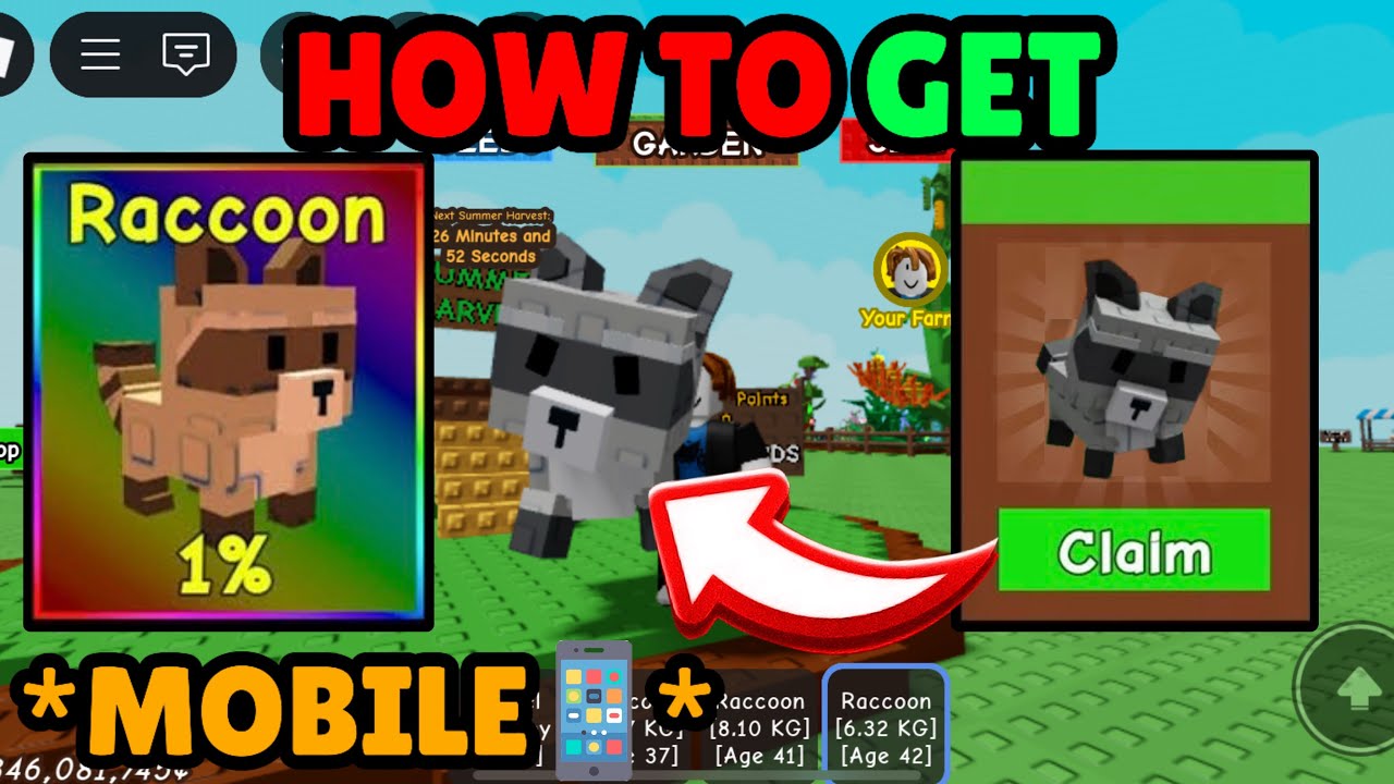 How To Get RACCOON PET (FREE) GLITCH Using MOBILE 📲 in GROW A GARDEN! ROBLOX (ACTUALLY WORKS) 2025!