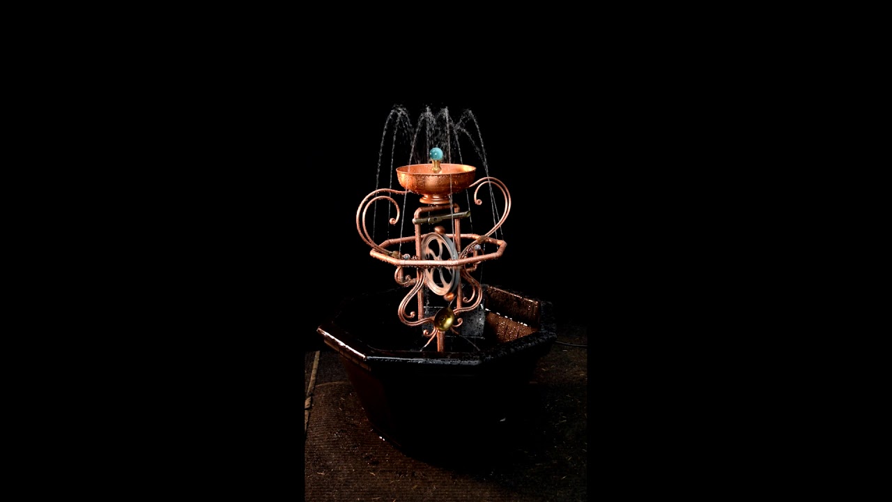 Cascading Fountain with copper bowl