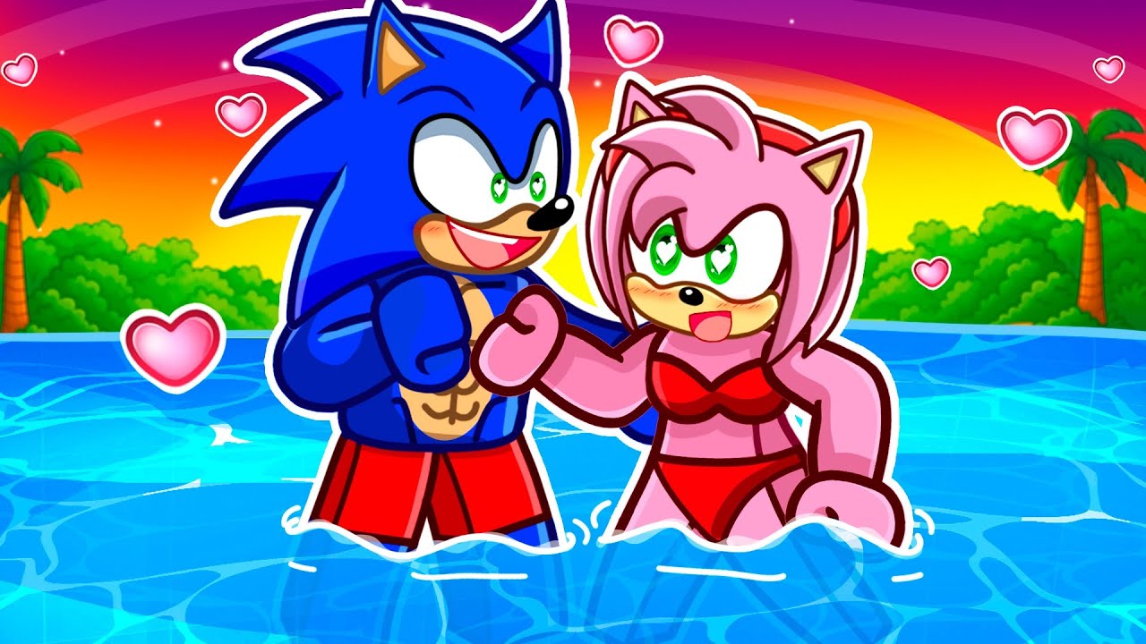 Sonic & Amy on LOVE ISLAND in Roblox! (Brookhaven)