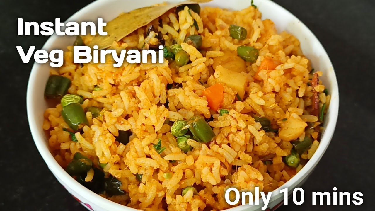 Instant veg biryani/Instant biryani recipe/Easy vegetable biryani/Lunch box recipe