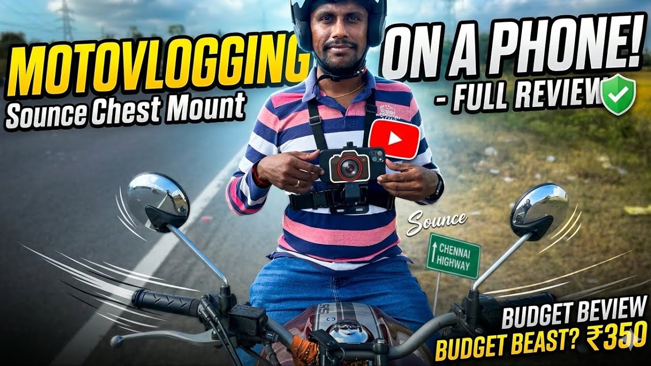 Sounce Chest Mount for Moto Vlogging 🔥 🚴 #motovlog #chestmount #cb350rs 