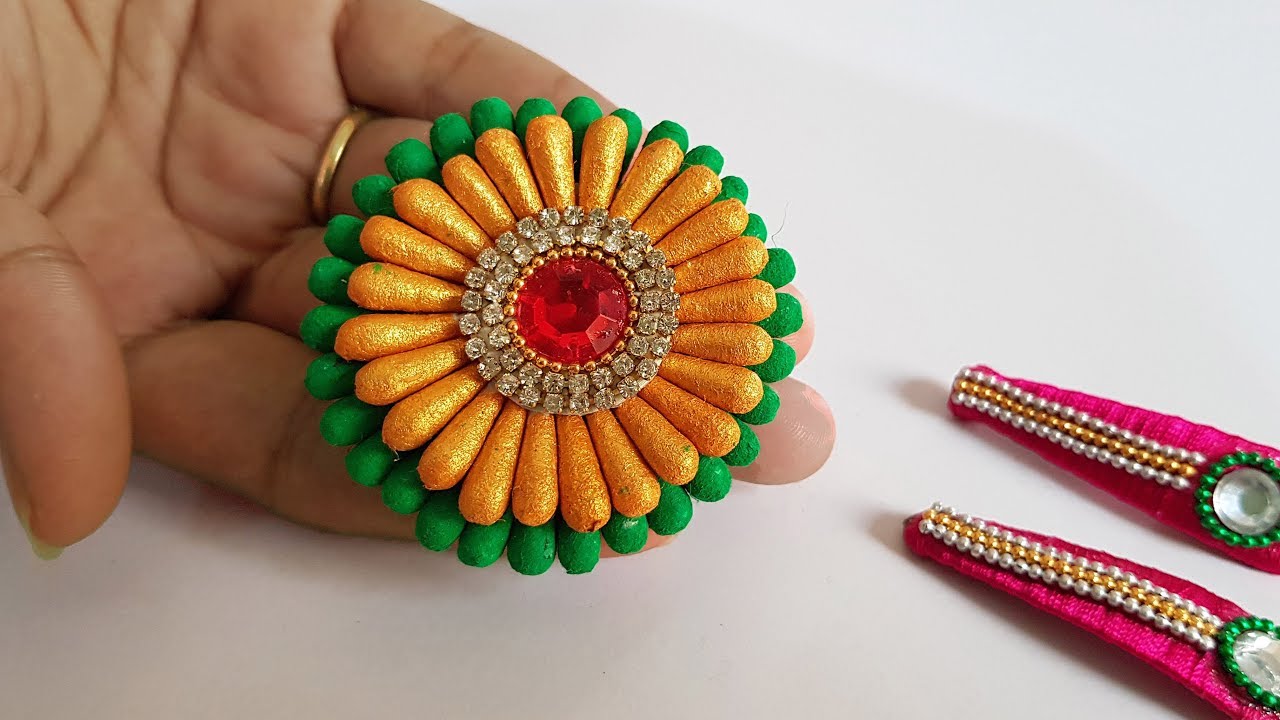 Bridal Hair Jewelry - handmade || Homemade Hair jewelry with Ear buds & Silk Thread