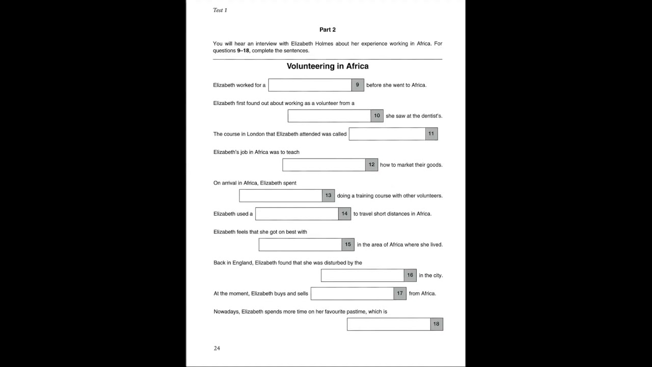 Listening B2, FCE 1, Test 1, Part 2