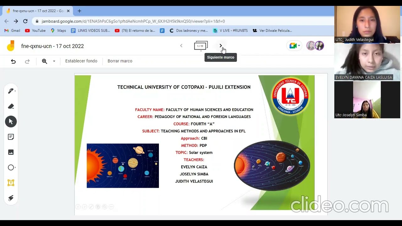 Video of practice for the lesson plan for reading