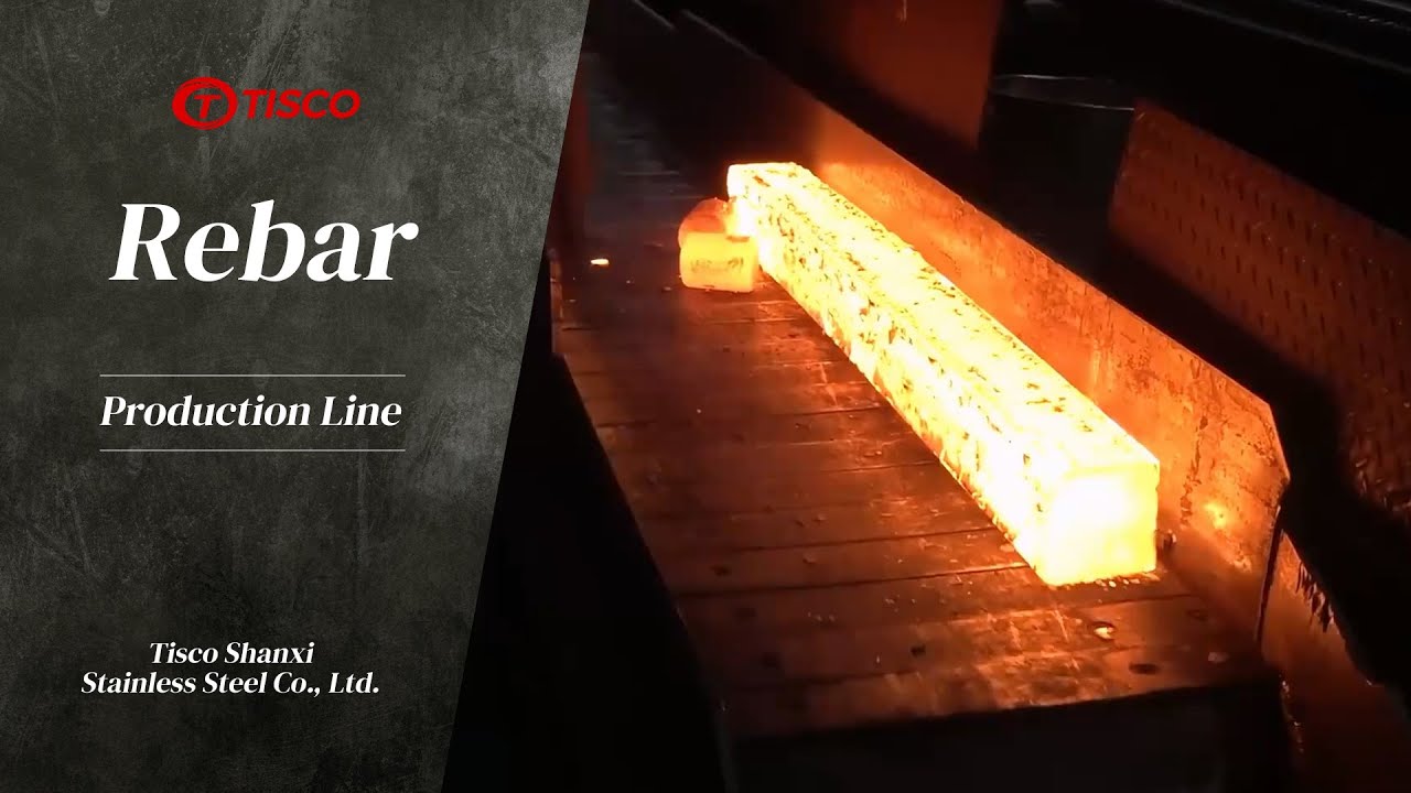 The whole process of rebar production and manufacturing in modern factory