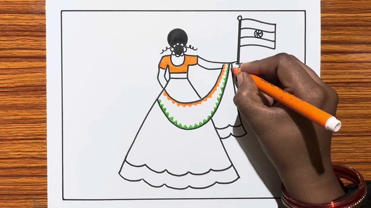 A Beautiful Traditional Girl Celebrates Republic Day Poster Making Ideas