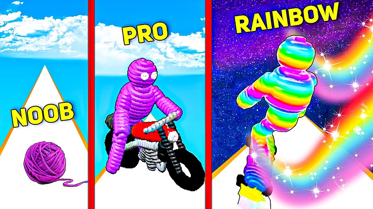 Обновление пряжи NOOB до пряжи RAINBOW в Rope Man Run