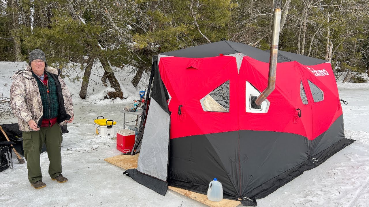 80 Year Old goes Hot Tent Winter Camping! Day 1