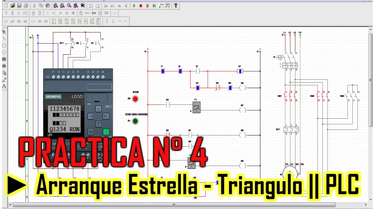 Arranque Estrella - Triangulo || PLC logo de siemens || configuracion de tiempo muerto