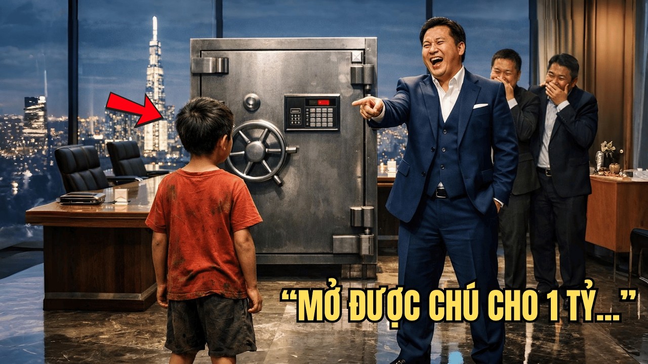 Tỷ Phú Cười Khinh Khi Thách Cậu Bé Nghèo Mở Két Sắt – 5 Phút Sau Ông Gục Ngã Trong Nước Mắt!